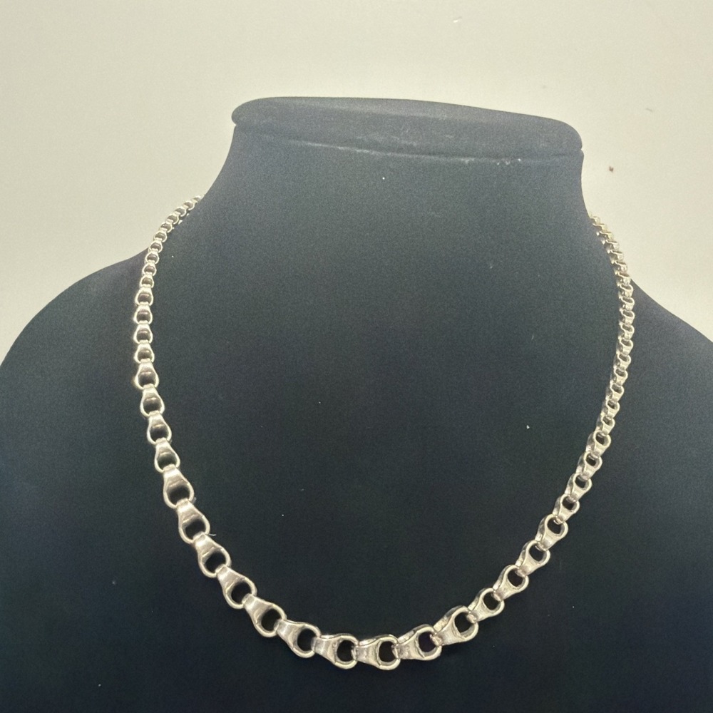 Vintage Monet 17" Heavy Rollo Chain Silver Tone Necklace, Staple Piece Classic